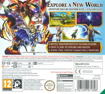 Final Fantasy Explorers (Europe) (En,Fr) box cover back